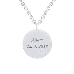 Silberanhänger mit Diamanten und individueller Gravur Cassius