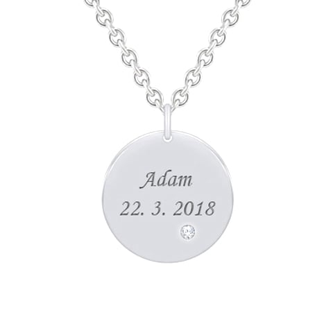 Silberanhänger mit Diamanten und individueller Gravur Cassius