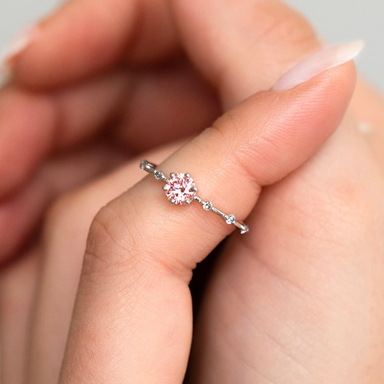 Verlobungsring mit zertifiziertem Fancy Pink Lab Grown Diamanten Imelda 144892