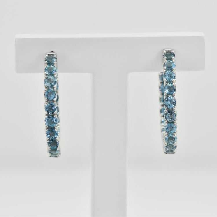 Topas in silbernen Ohrringen 35746