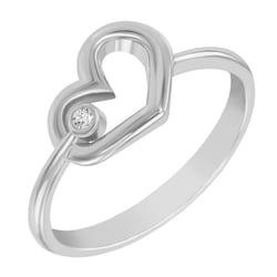 Goldener Herzring mit Diamant Balante