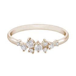 Cluster-Ring aus Champagnegold mit Moissaniten Isolde
