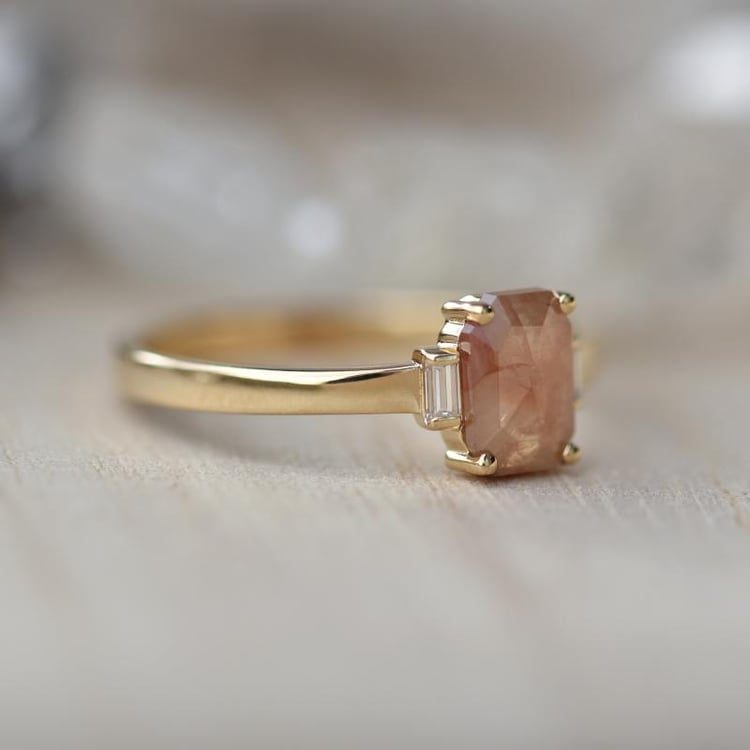 Ring mit emerald Salt and Pepper Diamant Carisa 44744