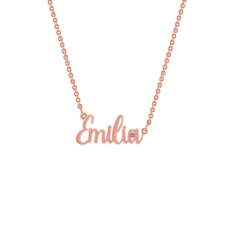 Goldene Kette mit Namen und Edelstein Harlow 72639