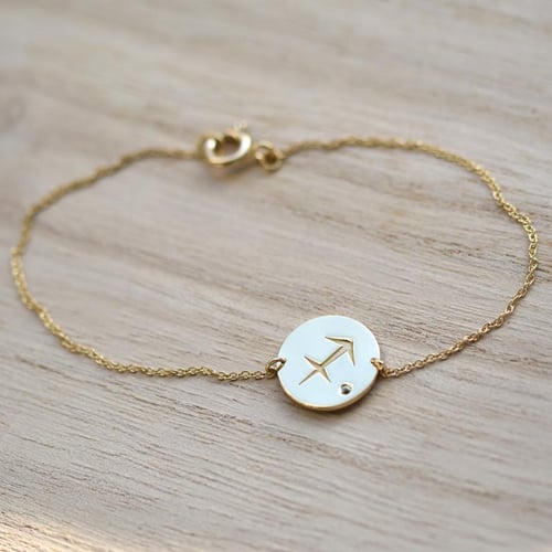 Armband in Gold mit Olivin für das Sternzeichen Schütze