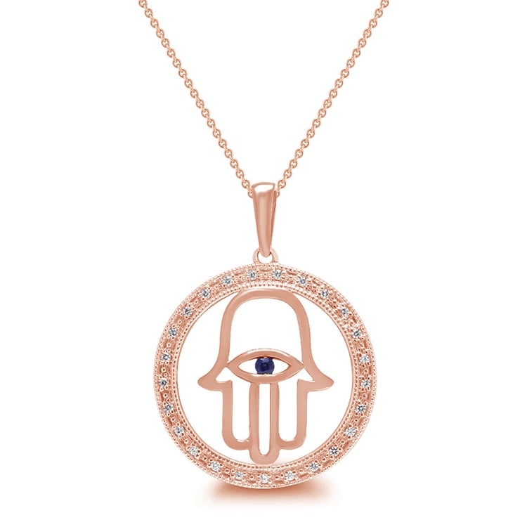 Anhänger in Form einer Hand mit Saphir Hamsa 68099