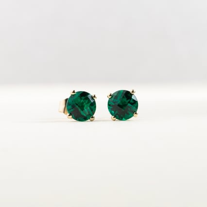 Goldene Ohrstecker mit Smaragden Hulda