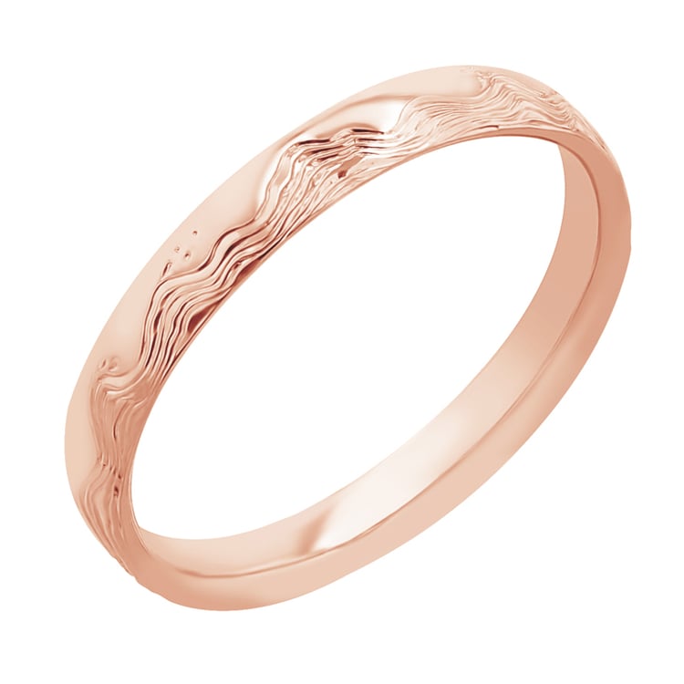 Eheringe mit von Hand gravierten Wellen und Diamanten Laurien 117253