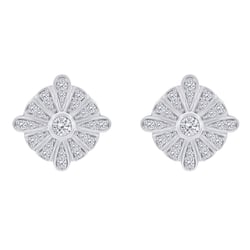 Silberne Ohrstecker voller Lab Grown Diamanten Jodene