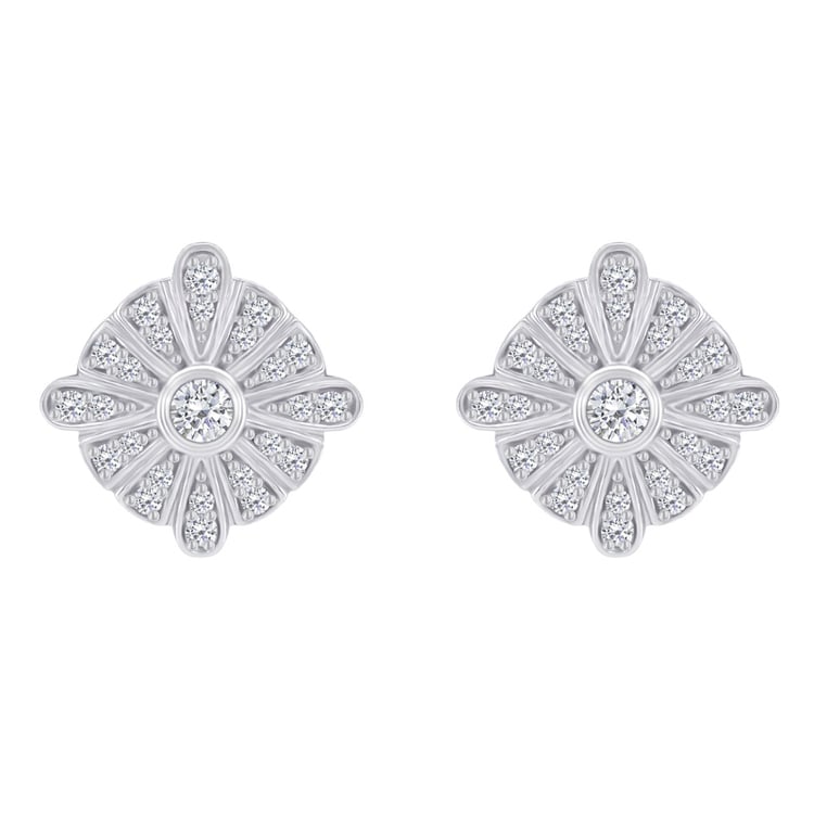 Silberne Ohrstecker voller Lab Grown Diamanten Jodene