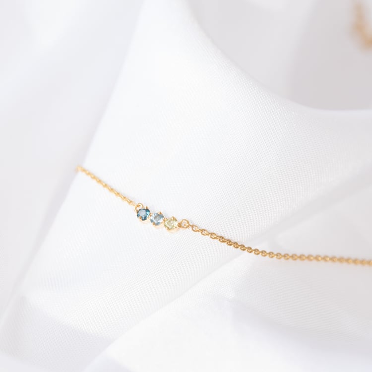 Minimalistische Halskette mit Edelsteinen Ihrer Wahl Kiah 100770