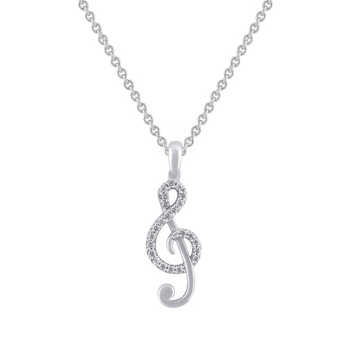 Anhänger mit Lab Grown Diamanten in Form eines Violinschlüssels Loena