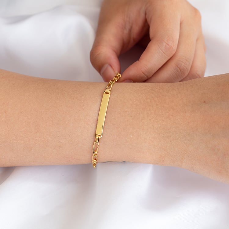 Silbernes Figaro Armband mit der Möglichkeit einer Gravur 124424