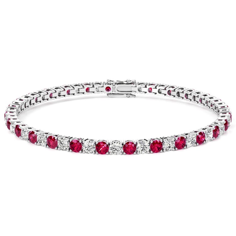 Tennisarmband mit Lab Grown Rubinen und Diamanten Vekic