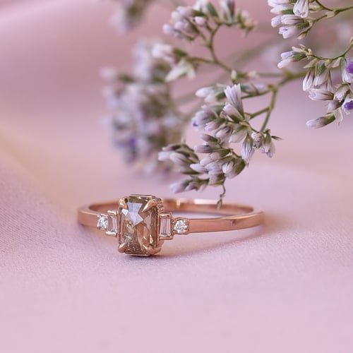 Ring mit Salt and Pepper Diamant und Seitendiamanten Cilla