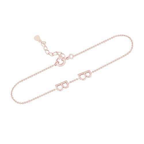 Silbernes Armband mit 2 Buchstaben Ihrer Wahl Annika