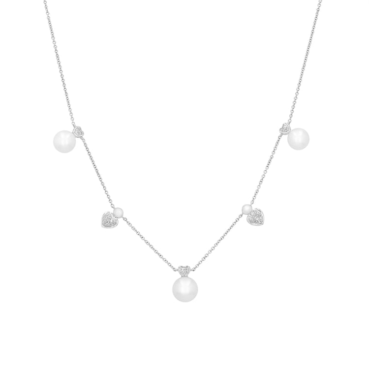 Elegante Kette mit Perlen und Diamanten Anisa
