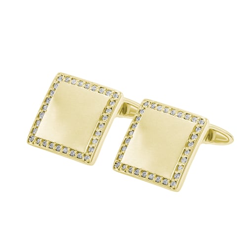 Quadrat-Manschettenknöpfe aus Gold mit Diamanten Urban