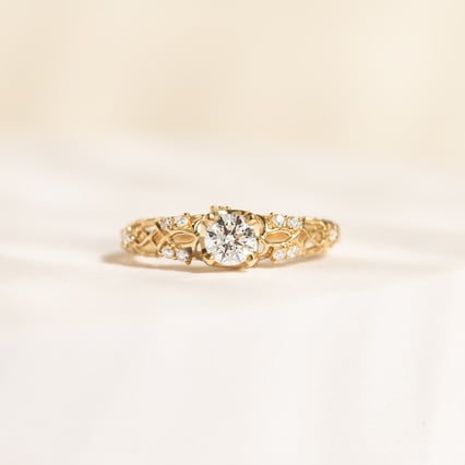 Vintage-Verlobungsring aus Gold mit Diamanten Chantal
