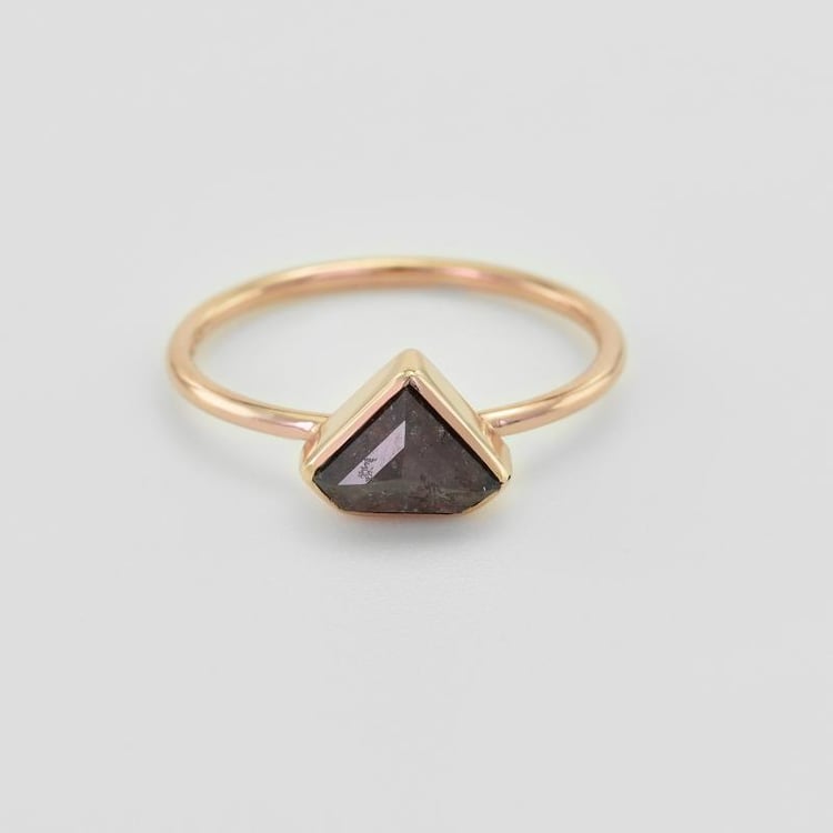 Goldring mit Salt and Pepper Diamant Vetries 34965