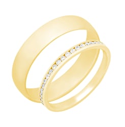 Eheringe mit Eternity-Ring mit Diamanten Oliviero