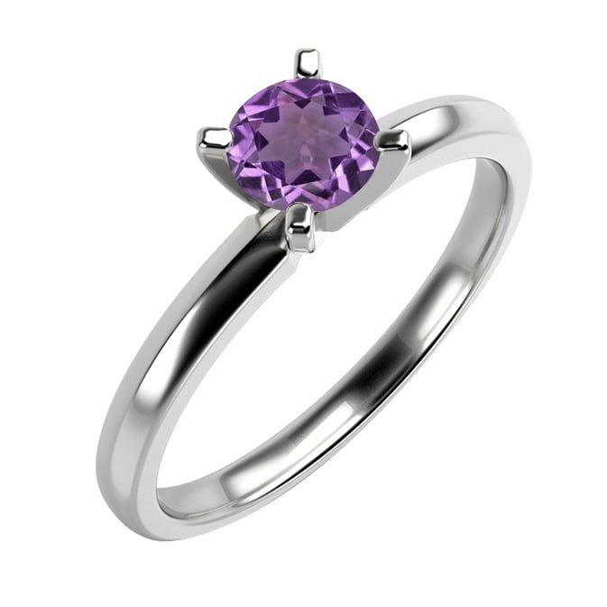 Goldring mit violettem Amethyst