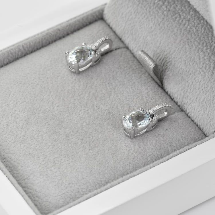 Silberne Ohrringe mit Aquamarin Maila 40781