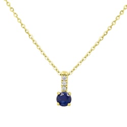 Silberne romantische Anhänger mit blauem Saphir und Lab Grown Diamanten Dai