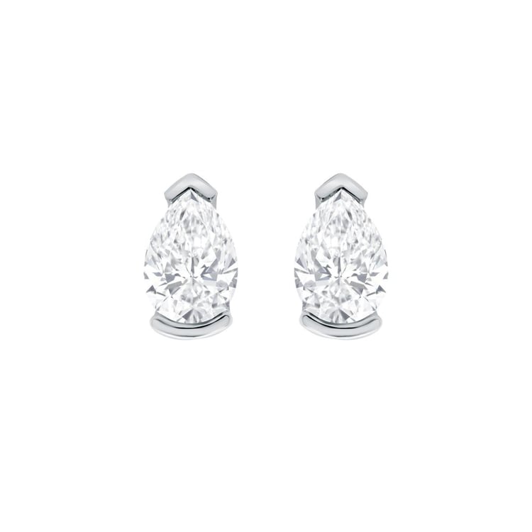 Minimalistische goldene Ohrstecker mit birnenförmigen Lab Grown Diamanten Ronja 158918