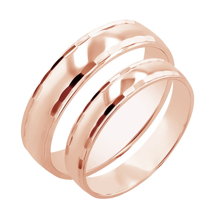 Goldene Eheringe mit dekorativen Rändern Presca 117270