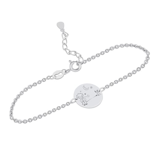 Silbernes Armband Der Kleine Prinz mit Fuchs und Gravur