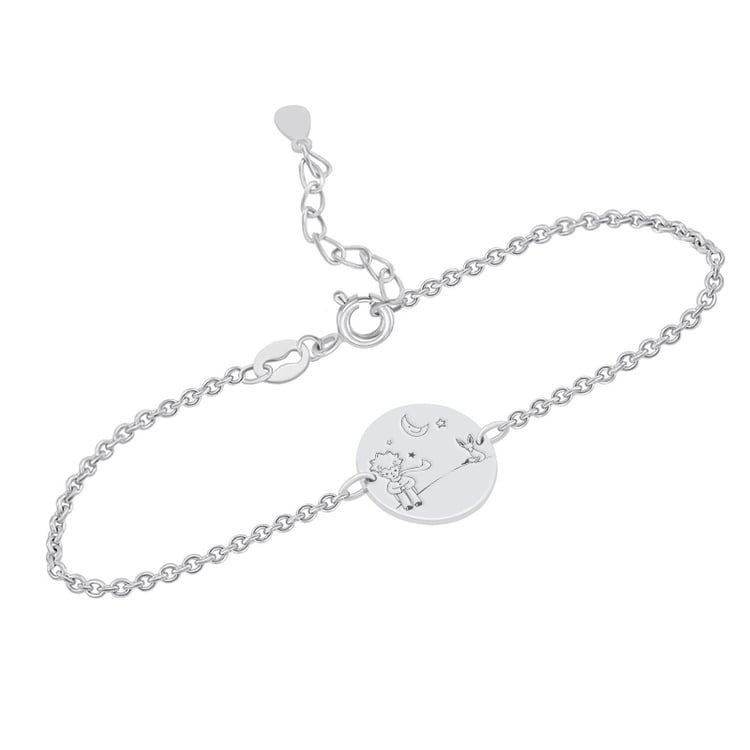 Silbernes Armband Der Kleine Prinz mit Fuchs und Gravur