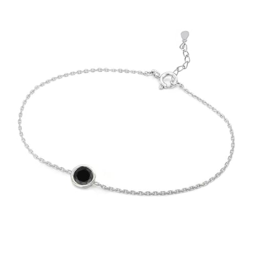 Silbernes Armband mit schwarzem Diamanten Arleth