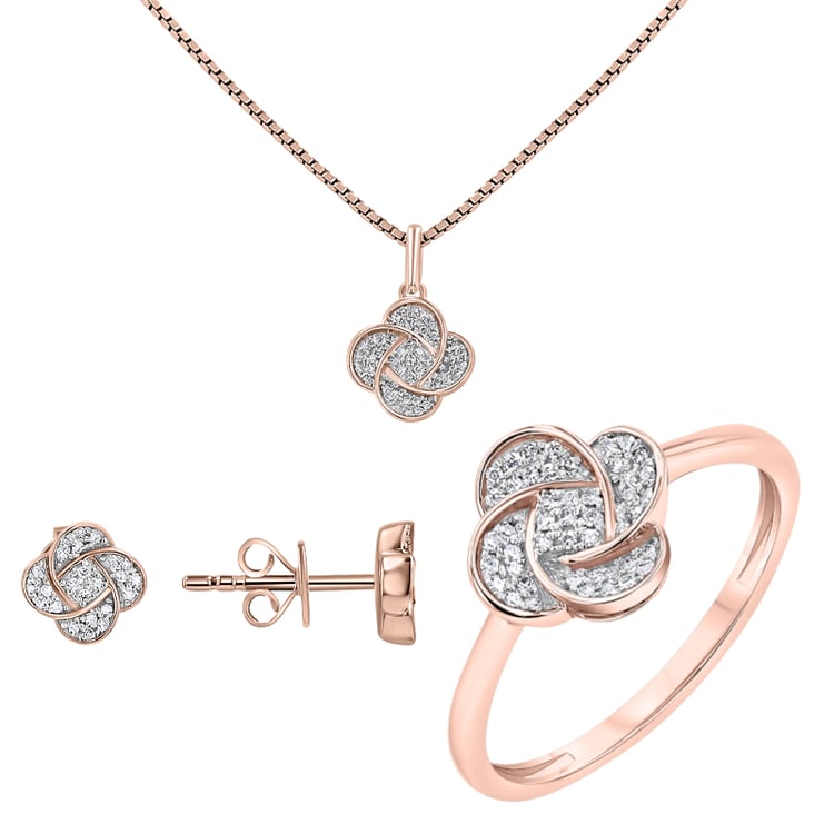 Goldkollektion mit Diamantschmuck in Blumenform Aster