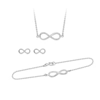 Schmuckset aus Gold mit Unendlichkeitszeichen Infinity