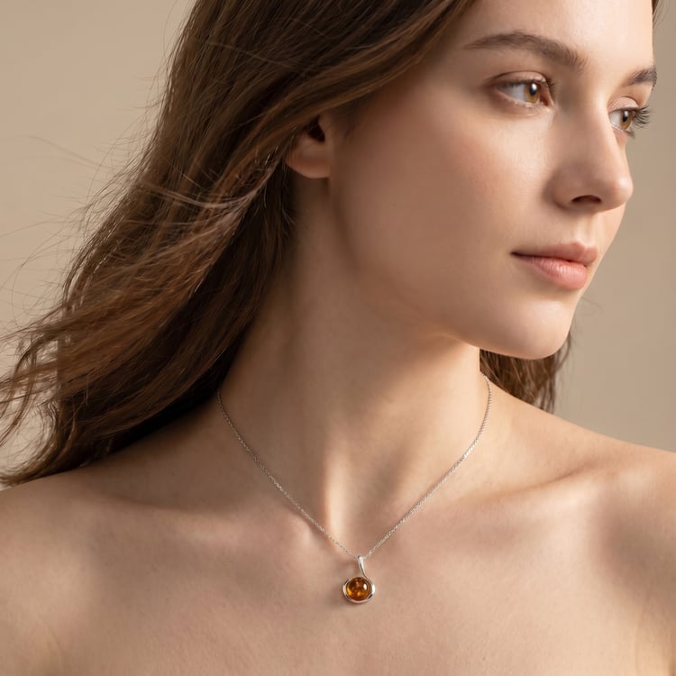 Silberanhänger mit Bernstein Lela 166749