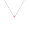 Silberne minimalistische Kette mit einem rosa Saphir Glosie