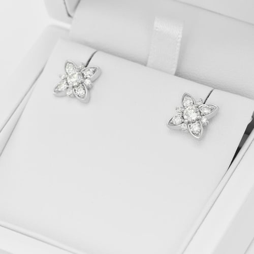 Ohrstecker mit Diamant-Blumen aus Gold Kassie