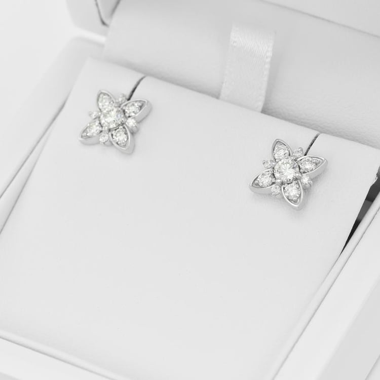 Ohrstecker mit Diamant-Blumen aus Gold Kassie 19823