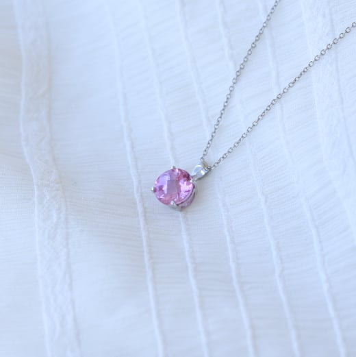 Rosa Saphir als Anhänger in Gold 65296