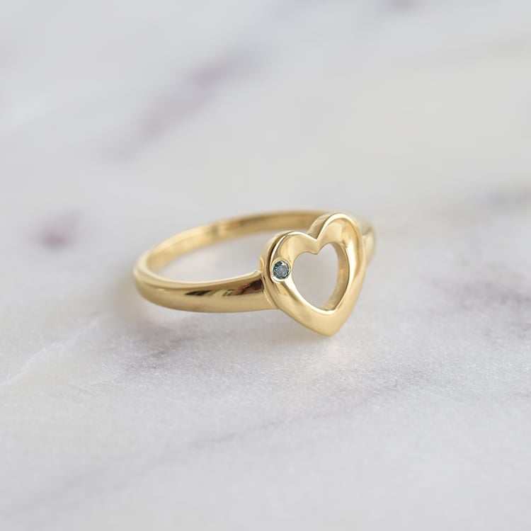 Ring mit Herz und blauem Diamanten Kelia 86114