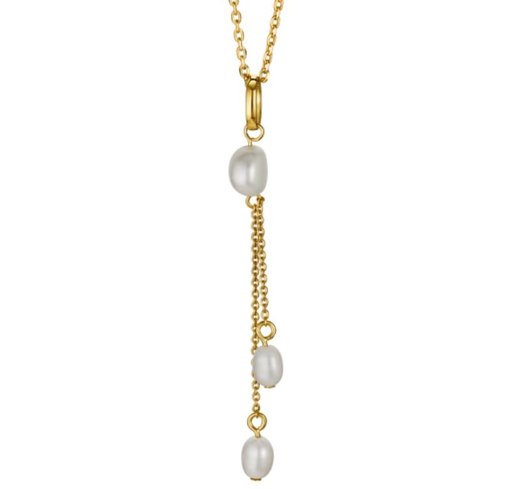 Vergoldete Schmuckset mit Perlen Santino 100818