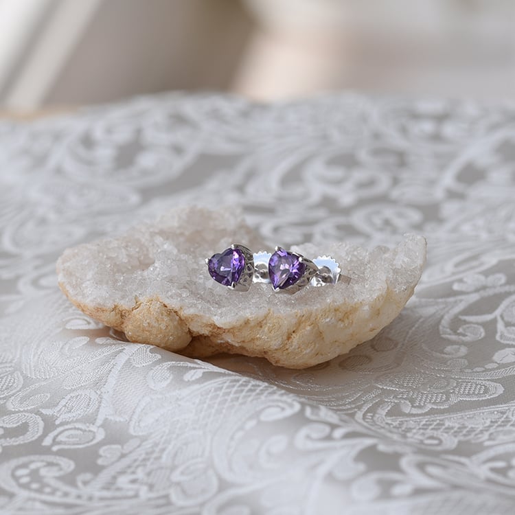 Herz Amethyst Ohrringe 63807