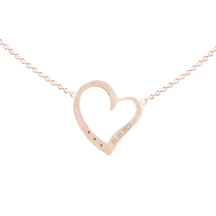 Kette mit Herz-Anhänger und Gravur Rimsha 102041