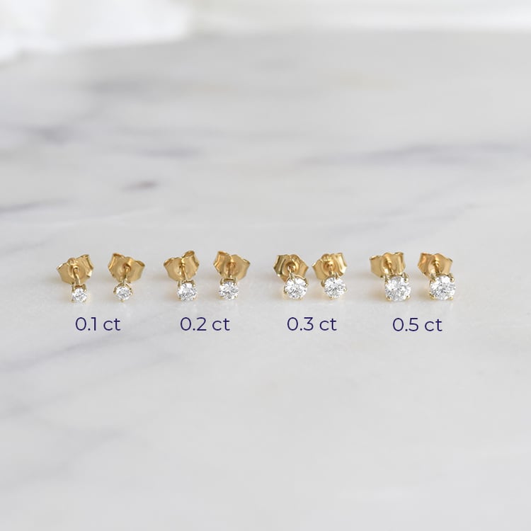 Silberne Ohrstecker mit Lab Grown Diamanten und Auswahl des Karatgewichtes Roth 106385