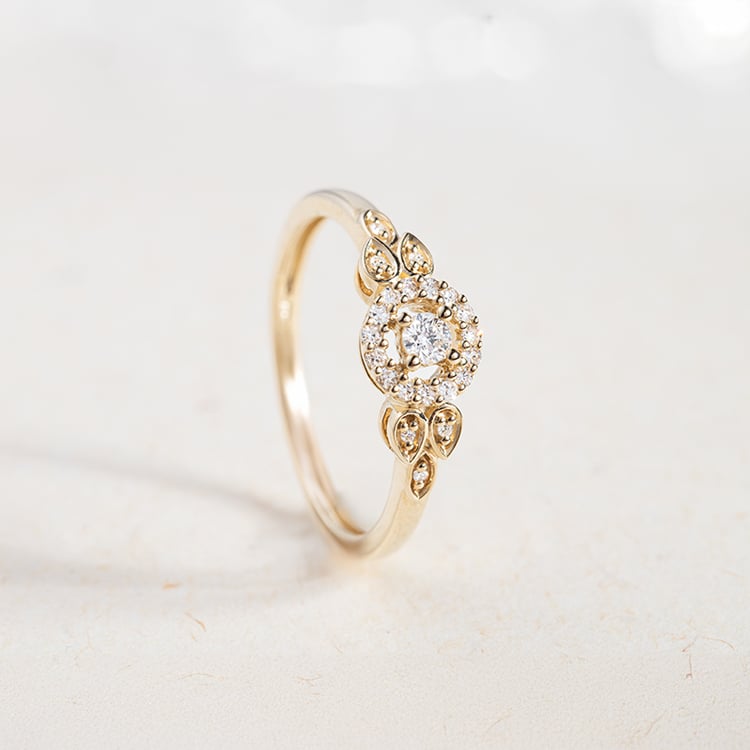 Goldener Halo Ring mit Lab Grown Diamanten Avila 146474