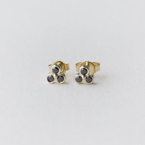 Goldene Ohrstecker mit schwarzen Diamanten Vallery