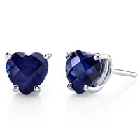 Goldene Ohrstecker mit Saphiren im Herz-Form Kaciah