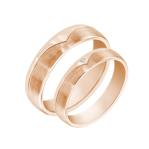 Goldene Eheringe mit Diamant Arif
