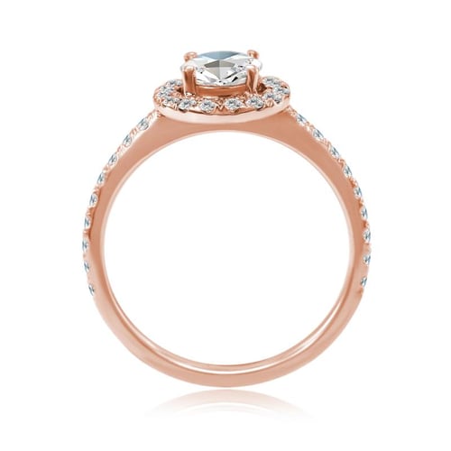 Verlobungsring aus Gold mit Diamanten im Halo-Stil Kerau